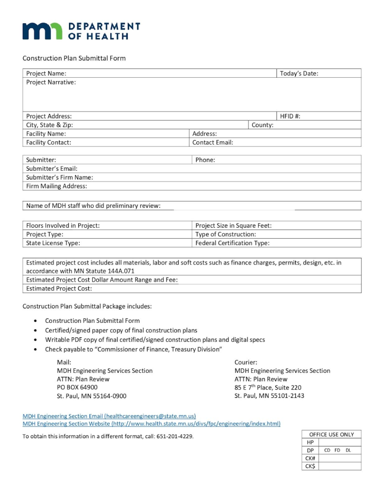 Sample Construction Submittal